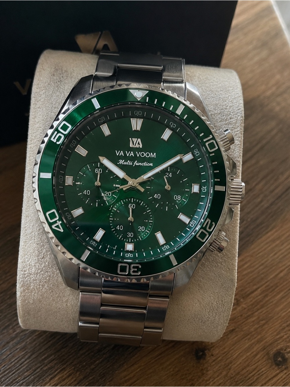Va Va Voom Green Dial Stainless Steel Chronograph Watch